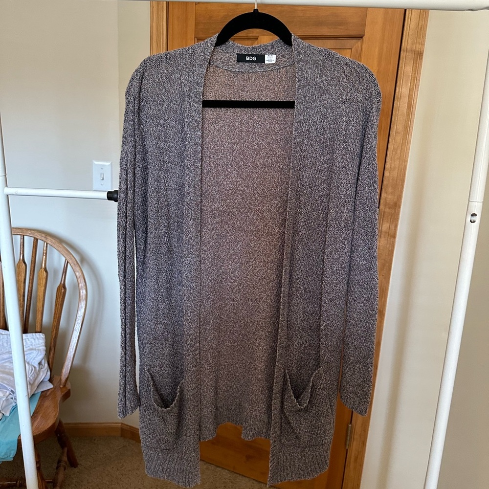 Urban Outfitters BDG Women's Gray Open-Front Cardigan Sweater-lightweight